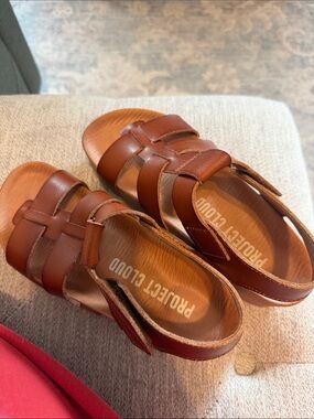 Protect Cloud Women's Brown Leather Slide Sandals
